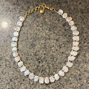 Brinker + Eliza Gold and White Shell Necklace - “Stepping Stone”